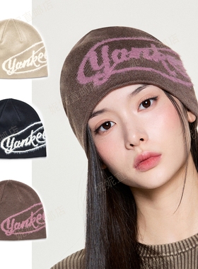 Ni妮韩国直邮25新款秋冬大字母贴头百搭针织帽3ABNB0156