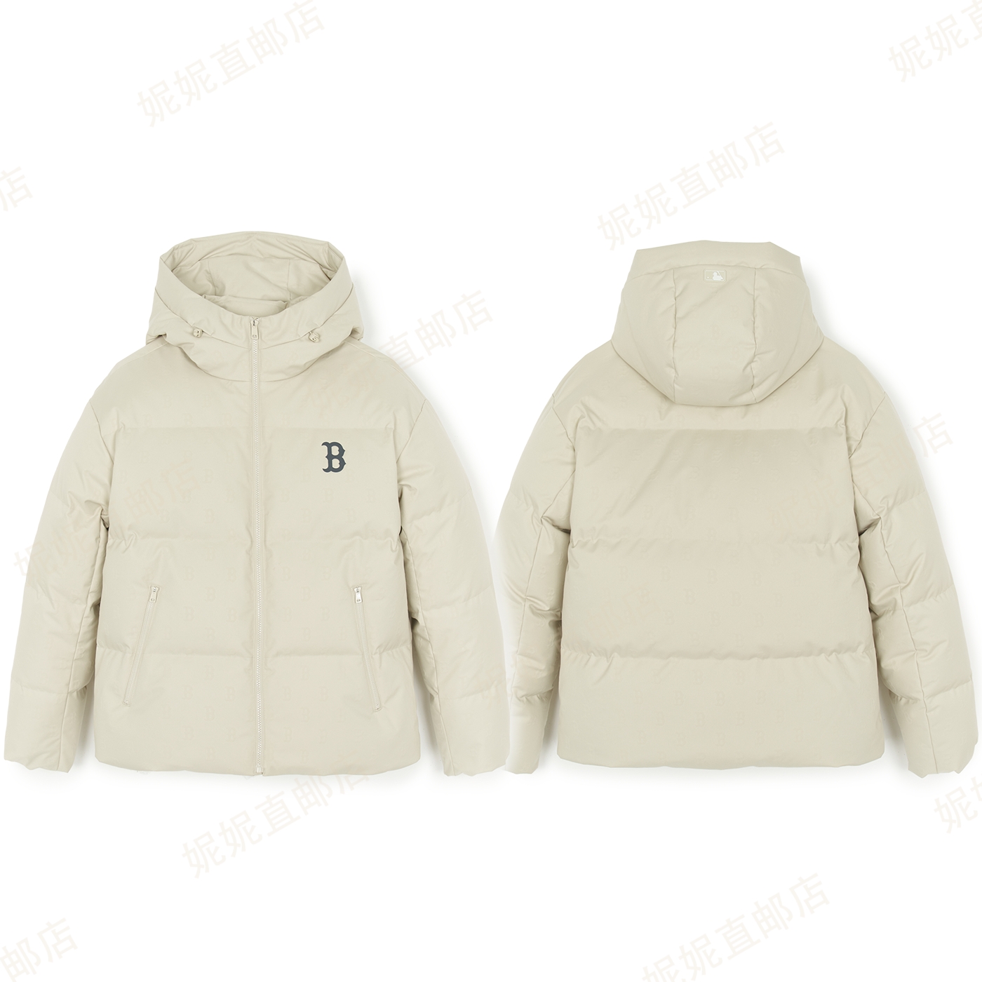 Ni妮韩国直邮25新款满印老花B满标短款鸭绒保暖羽绒服3ADJM0856