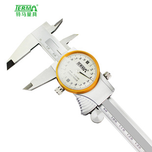 TERMA特马带表卡尺0-150mm游标带表卡尺CB210-150内外测量卡尺