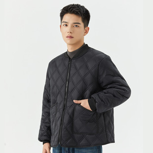 棉衣宽松螺纹领棉服2603 学生加肥加大加厚加绒保暖长袖 冬季 男士