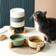 陶瓷宠物碗简约猫咪狗狗一体木架双碗猫食盆防打翻喝水碗跨境