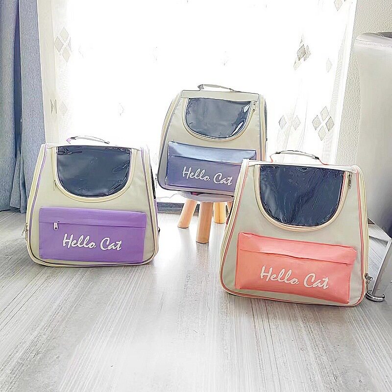 新款猫包外出便携双肩包太空舱大容量透气宠物用品狗狗旅行包字母