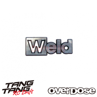 3D文字貼 銀色 OD1325b WELD 遙控 手機貼 車架 OVERDOSE 車殼