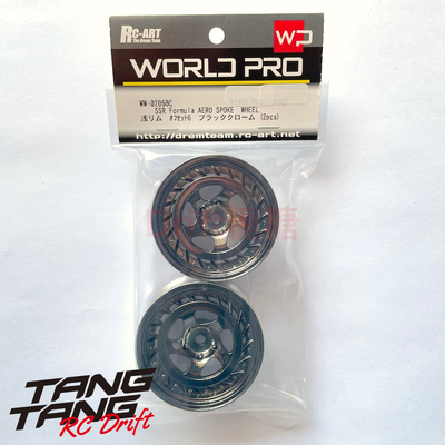 WW-0206BC RC-ART SSR Formula AERO SPOKE 漂移轮毂电镀银黑 6mm