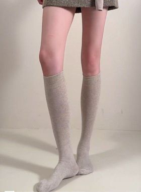 早秋纯色小腿袜jk长筒袜子女压力瘦腿 秋冬ins日系韩国及膝高筒袜