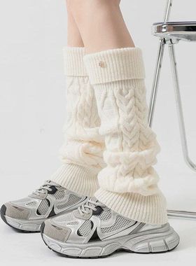 May3socks 针织袜套女长筒秋冬加厚羊毛混纺复古小腿套堆堆袜ins