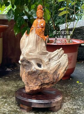 太行崖柏根雕木雕观音弥勒财神钟馗达摩关公办公室居家大客厅摆件