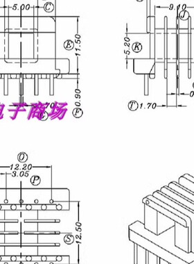 EE19骨架磁芯多槽卧式骨架EE19高频磁芯骨架4槽卧式5+5脚