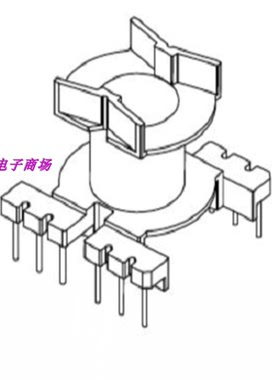 PQ2625变压器磁芯骨架单槽立式6+6pin