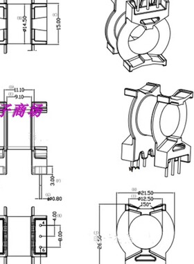 PQ2620高频变压器磁芯骨架卧式卧式3+3针 电源磁芯骨架