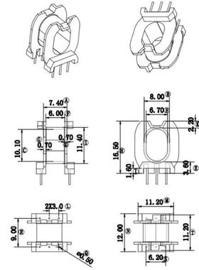 快充变压器ATQ18磁芯PC95材质加ATQ18骨架卧式4+4针电木材质现货