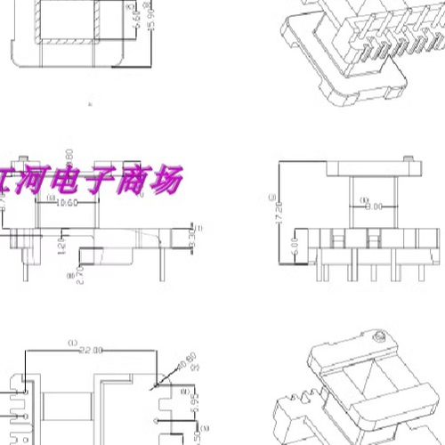 EE22变压器磁芯骨架EE22