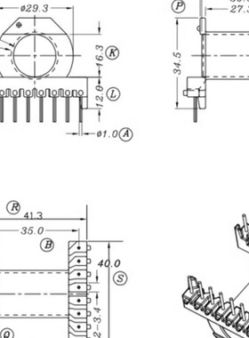 ER4220磁芯骨架EC4220 磁芯+卧式骨架 8+8 电源磁芯骨架