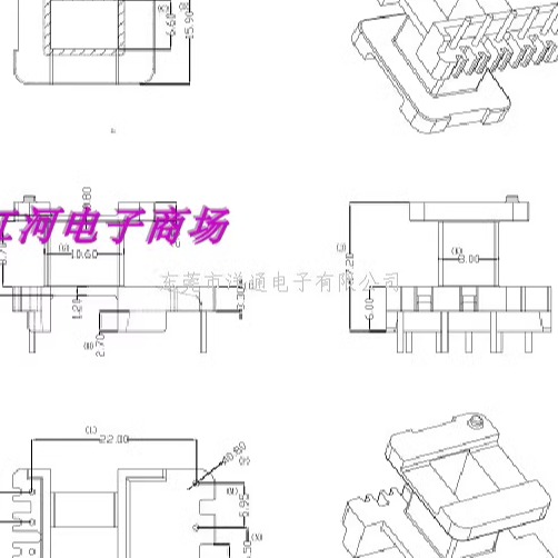 EE22变压器磁芯骨架加宽立式5+3