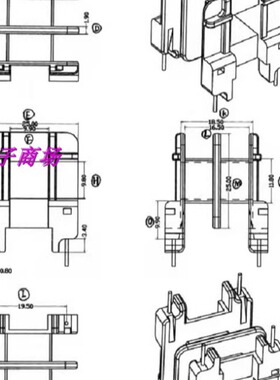 EE35高频电源变压器磁芯骨架双槽2+2