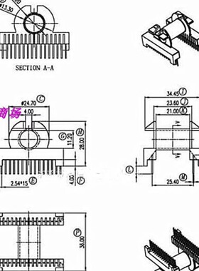 ETD34 磁芯骨架ER34变压器磁芯骨架卧式16+16脚 bobbin