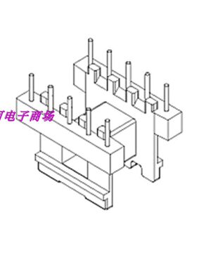 EE25高频电源变压器磁芯骨架BOBBIN单槽卧式5+5针