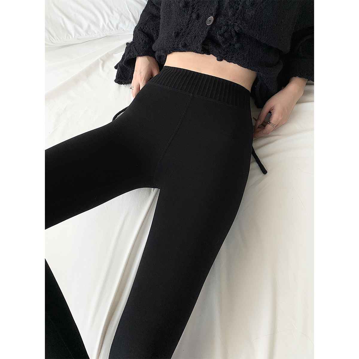 PAPERLLL辛间 轻暖无痕 天丝莱赛尔双面绒高弹打底裤女秋冬压力裤