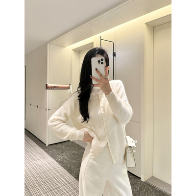 PAPERLLL辛间 云绒漫步 软糯轻薄山羊绒圆领针织开衫女秋冬上衣