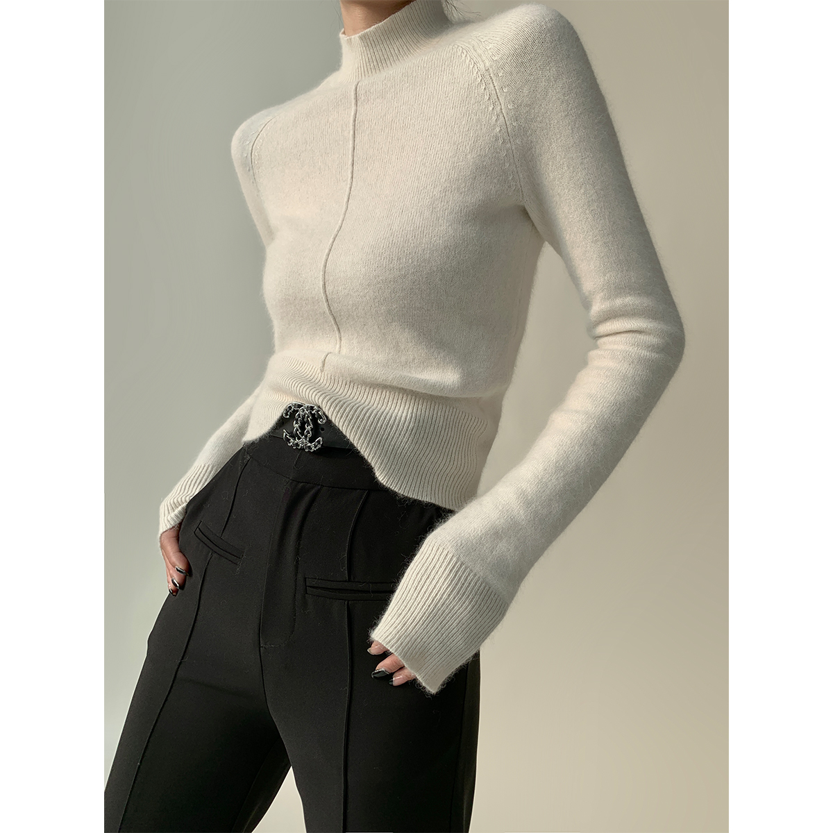 半高领毛衣修身打底衫