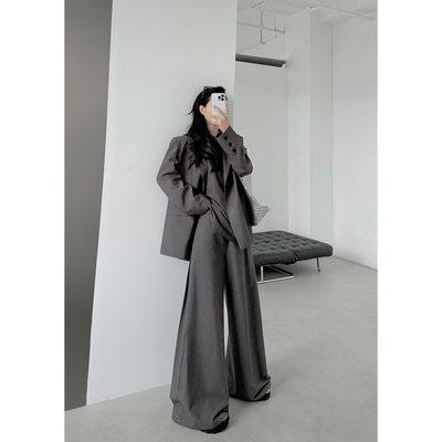 PAPERLLL辛间 职场大女主 气质通勤套装吊带西装直筒裤三件套女秋