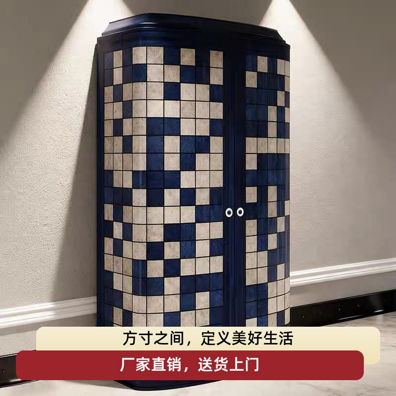 轻奢高端实木酒柜现代简约艺术靠墙餐边柜别墅设计师款装饰收纳柜
