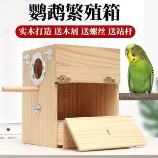 鹦鹉专用实木繁殖箱竖式 鸟窝鸟巢虎皮牡丹保暖鸟用孵化箱玄凤鸟屋