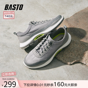 厚底男休闲布鞋 百思图春季 跑步鞋 商场新款 EAMA7BM4 户外运动鞋