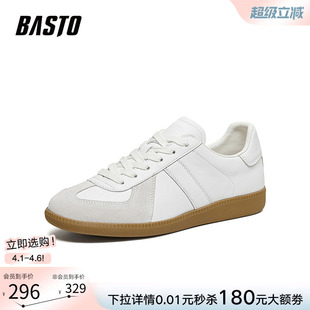 复古阿甘小白鞋 百思图26春季 商场新款 轻便德训鞋 BC781AM6 男运动鞋