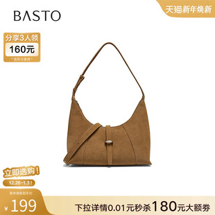 潮流单肩斜挎包女TY094DX5 复古腋下包时尚 百思图25冬季 商场新款