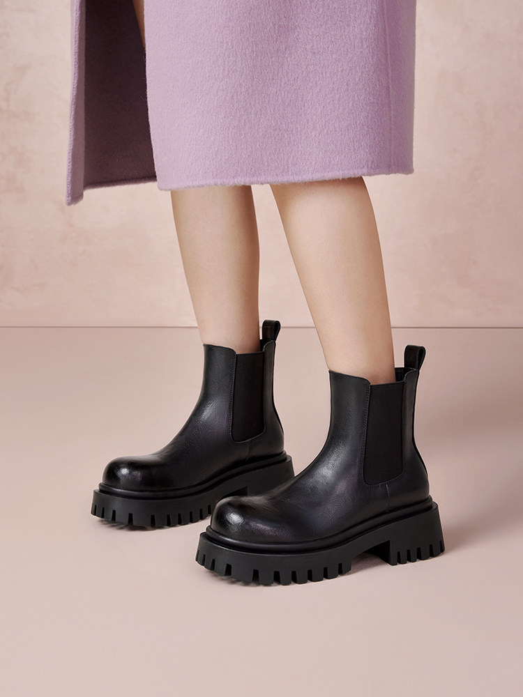 최고의 겨울 두꺼운 밑창 굴뚝 부츠 첼시 부츠 마틴 부츠 두꺼운 뒤꿈치 여성 짧은 부츠 ID108DD3