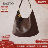 时尚 百思图25冬季 商场新款 通勤大容量托特包hobo单肩包女JA129DX5