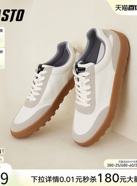 百思图春秋商场同款时尚复古德训鞋板鞋情侣休闲鞋Y1101AM3