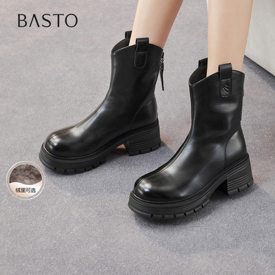 百思图2025冬季商场新款美拉德女骑士靴BV239DZ5