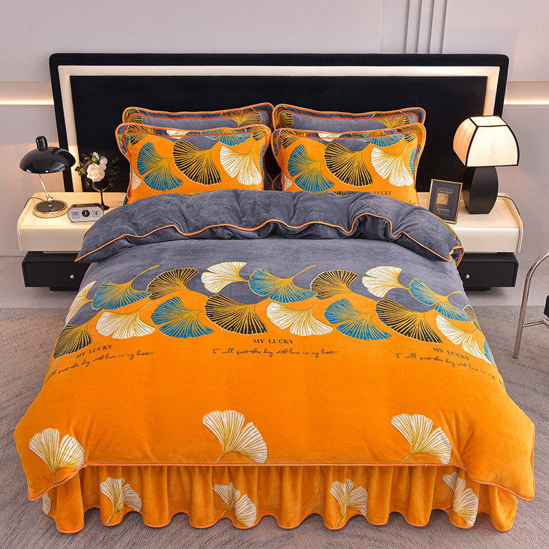 冬季牛奶绒四件套加厚双面法兰绒加绒床单被套保暖珊瑚绒床上用品