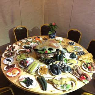 寿山石雕刻满汉全席宴蔬菜水果美食系列玉石奇石摆件收藏佳品