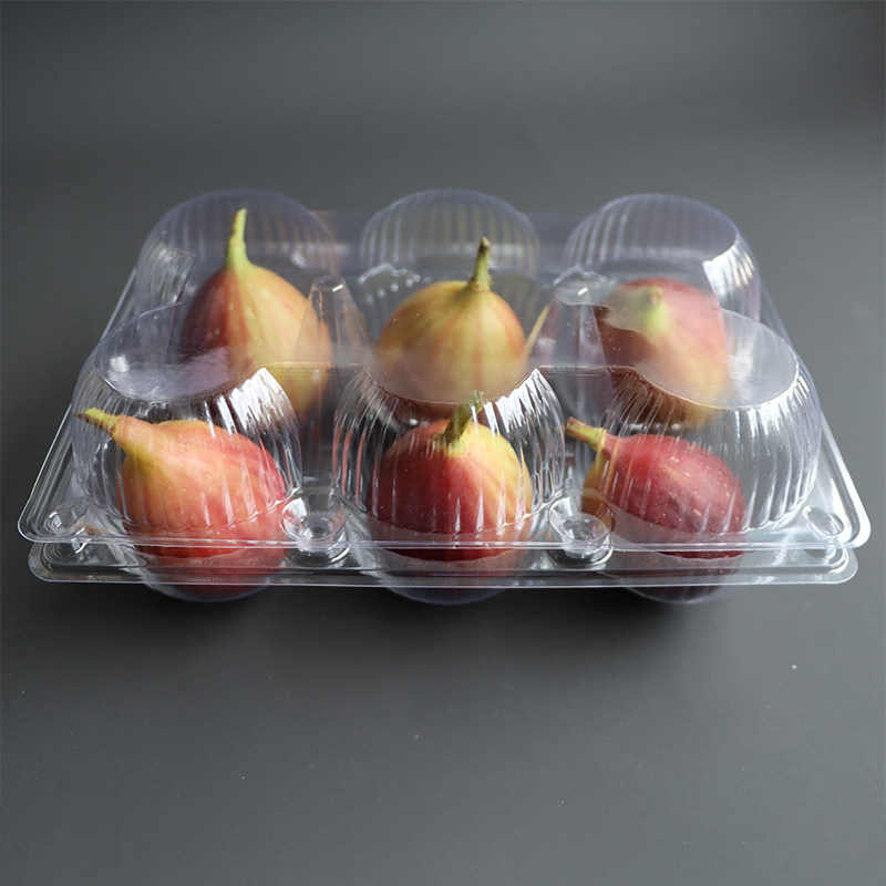 叶绿6枚无花果包装盒百香果塑料吸塑托加厚防压透明一次性水果盒