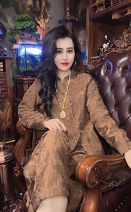 新中式 清冷禅意上衣潮 国风贡缎植绒花宽松衬衣女2025秋冬复古小衫