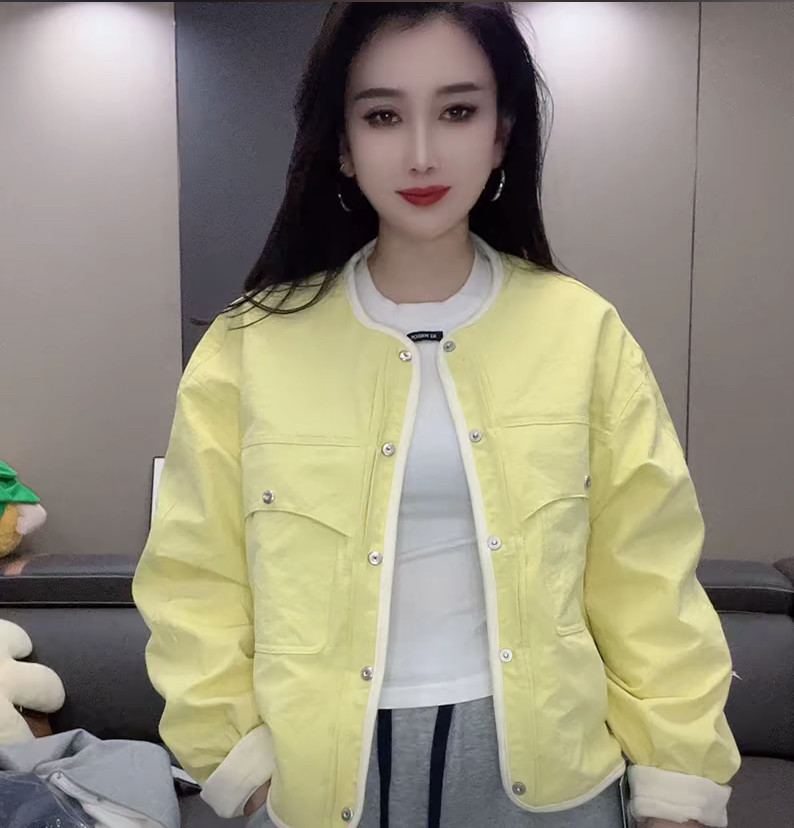 小个子两面穿外套女新款长袖纯色单排扣休闲洋气韩范短款棒球服
