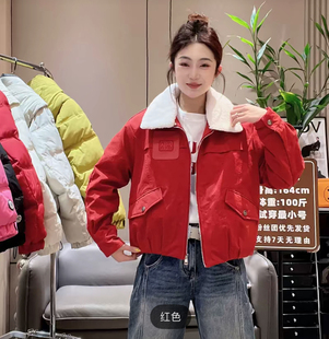 2026年春秋新款二棉百搭翻领夹克棉服外套女宽松显瘦减龄加厚保暖