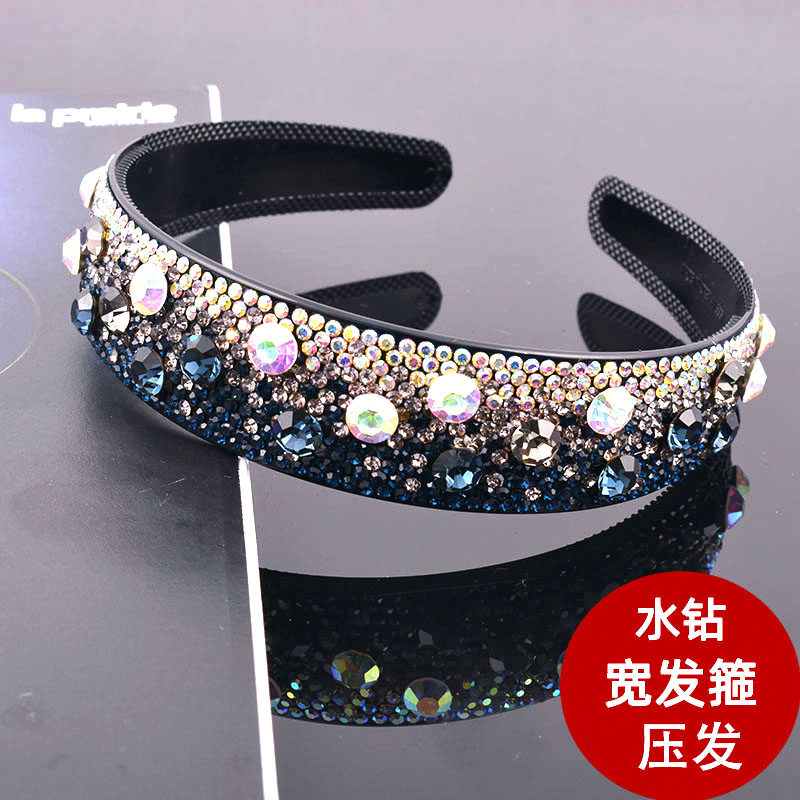 水钻发箍女款2026新款宽边带齿发卡亚克力时尚发饰压发刘海款头箍