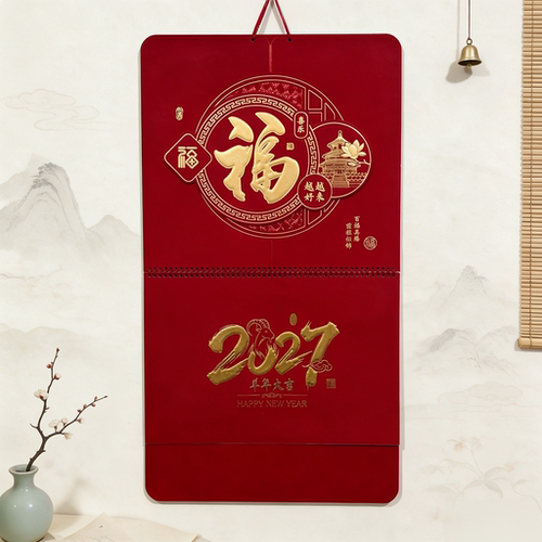 挂历2027年羊年定制特种纸吊历