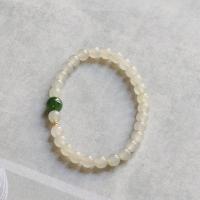 和田玉蜂蜜水手串天然玉石