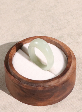 和田玉且末蓝调馒头戒指13号