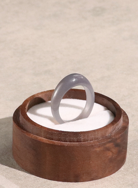 和田玉烟紫馒头戒指冰底带鉴定