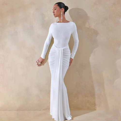 Women's elegant sexy slim fit fishtail skirt fashion dress