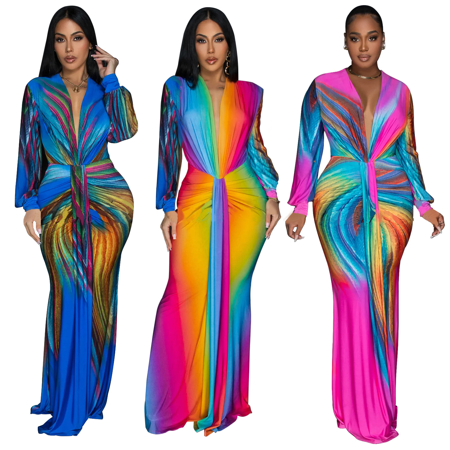 Fashion women's sexy dress Party skirt时尚女装褶皱拼色连衣裙