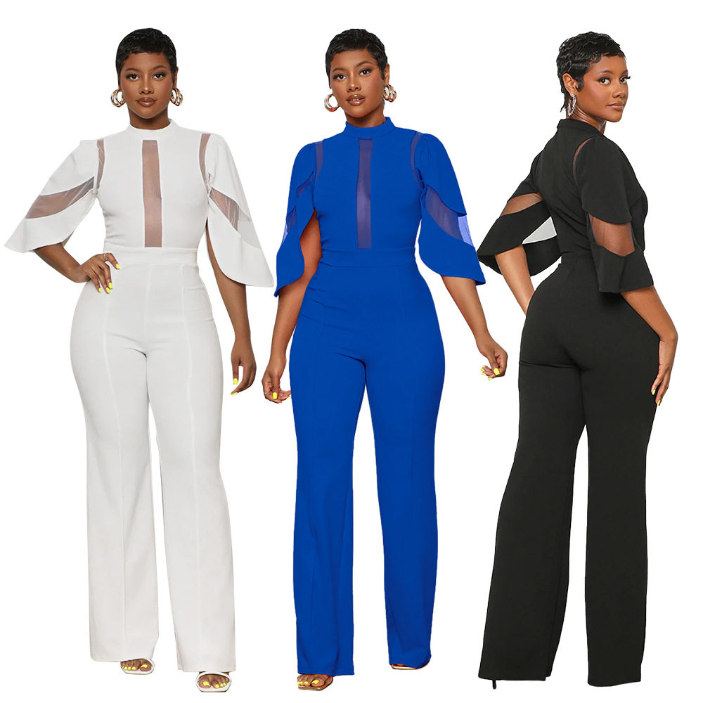 classy mesh jumpsuit for women casual formal siamese pants