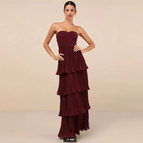 2026 Sexy women's new strapless evening dress party skirt