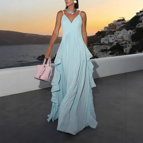 2026 New fashion women's multi-layer pleated party dress